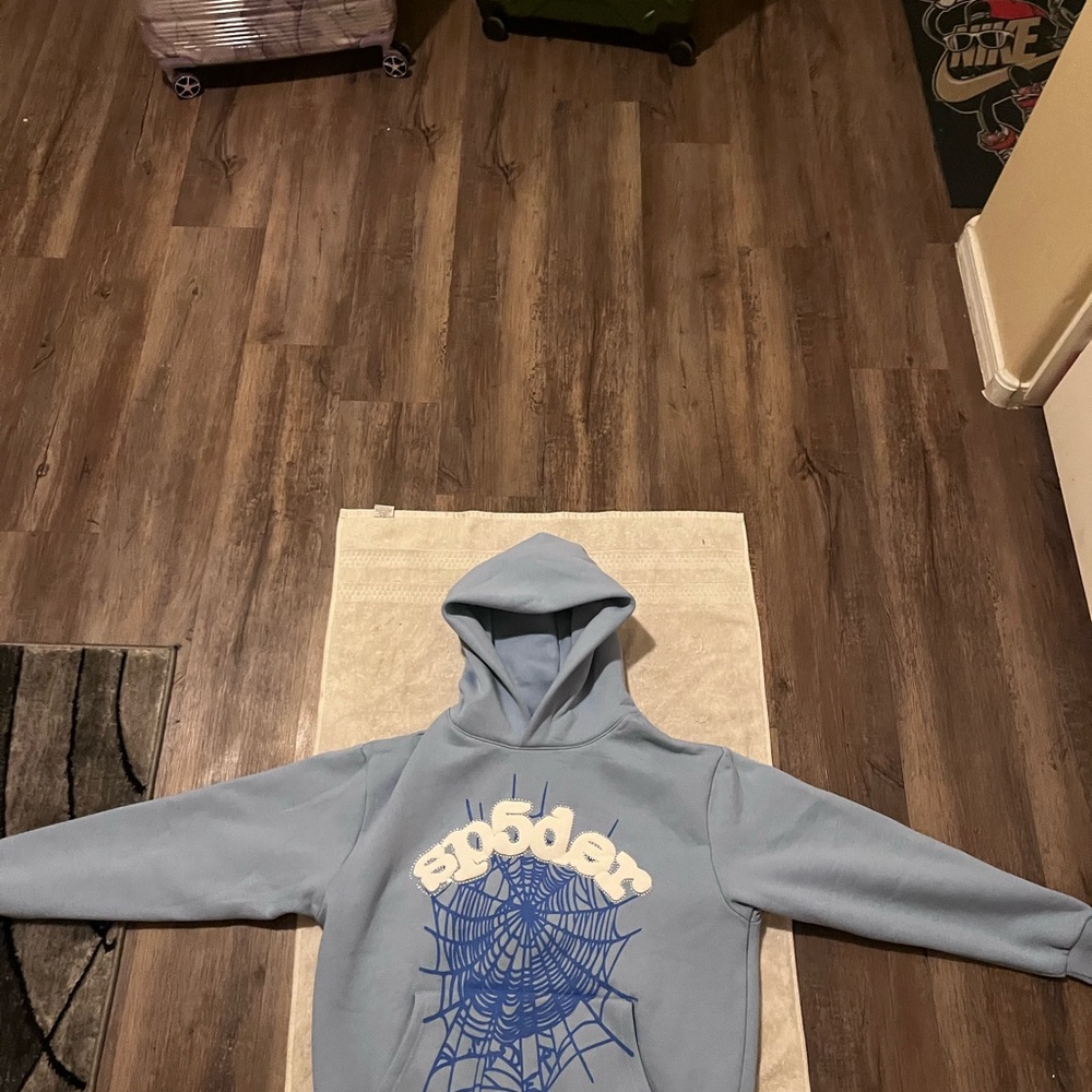 Spider Graphic Blue Hoodie